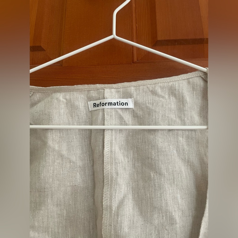 Reformation Grover Linen Maxi Dress in Oatmeal size XS - Picture 4 of 6